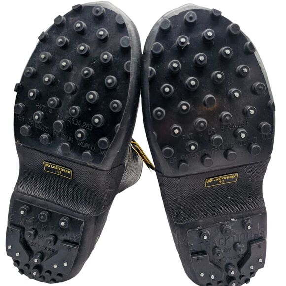 LaCrosse Men's Size 11 Waterproof 12" Med Tracktion Rubber 4 Buckle Boots Lined - Picture 4 of 10